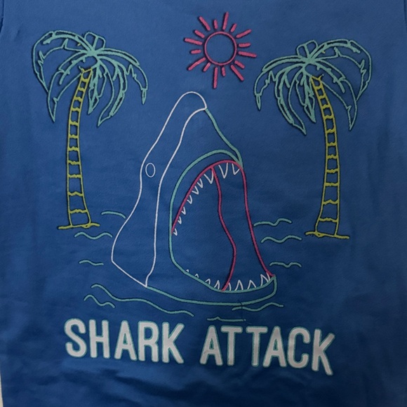 Shark Attack Blue and Green Rashguard Set - Picture 5 of 6
